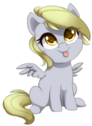 Size: 328x451 | Tagged: safe, artist:silentwulv, imported from derpibooru, derpy hooves, pegasus, pony, cute, derpabetes, female, mare, simple background, smiling, solo, tongue out, transparent background, underp