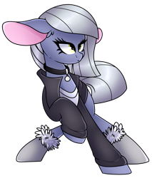 Size: 908x1065 | Tagged: safe, artist:korgikardigan, imported from derpibooru, limestone pie, big ears, boots, clothes, female, leather jacket, simple background, solo, white background