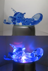 Size: 2000x2984 | Tagged: safe, artist:earthenpony, imported from derpibooru, princess luna, craft, irl, photo, resin, sculpture, solo, transparent object