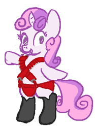 Size: 292x390 | Tagged: artist needed, safe, imported from derpibooru, sweetie belle, pony, bipedal, crossover, female, solo, zardoz