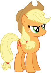 Size: 3159x4541 | Tagged: safe, artist:cloudy glow, artist:cloudyglow, imported from derpibooru, applejack, earth pony, pony, make new friends but keep discord, newbie dash, .ai available, absurd resolution, angry, female, freckles, mare, simple background, solo, transparent background, vector