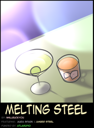 Size: 800x1084 | Tagged: safe, artist:da3rd, imported from derpibooru, comic:melting steel, alcohol, comic cover, food, tequila