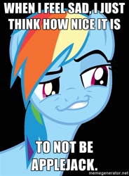 Size: 500x679 | Tagged: safe, edit, edited screencap, imported from derpibooru, screencap, rainbow dash, background pony strikes again, caption, faic, female, meme, op is a duck, op is trying to start shit, smug, smugdash, solo