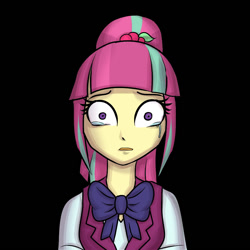 Size: 900x900 | Tagged: safe, artist:kul, imported from derpibooru, sour sweet, equestria girls, bowtie, clothes, crying, crystal prep academy, crystal prep academy uniform, crystal prep shadowbolts, fanfic, fanfic art, female, sad, school uniform, shocked, solo, vest