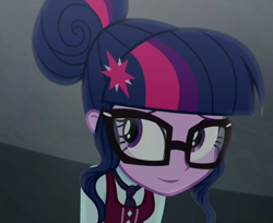 Size: 852x696 | Tagged: safe, edit, edited screencap, imported from derpibooru, screencap, sci-twi, twilight sparkle, equestria girls, friendship games, clothes, crystal prep academy uniform, inverted mouth, school uniform