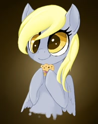 Size: 816x1038 | Tagged: safe, artist:cedarhvoik, imported from derpibooru, derpy hooves, pegasus, pony, female, food, mare, muffin, solo