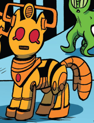 Size: 320x417 | Tagged: safe, idw, imported from derpibooru, alien, cyber pony, cyberman, cyborg, pony, robot, robot pony, spoiler:comic, doctor who