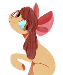 Size: 754x908 | Tagged: safe, artist:sterfler, imported from derpibooru, apple bloom, female, looking back, simple background, solo, white background