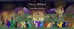 Size: 900x360 | Tagged: safe, artist:sepiarose, imported from derpibooru, alicorn, pony, commander shepard, crossover, edi, garrus vakarian, grunt, grunt (mass effect), jacob taylor, javik, kasumi goto, legion, liara t'soni, mass effect, miranda lawson, ponified, ponyville, tali'zorah vas normandy, tech armor, thane krios, zaeed massani