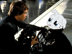 Size: 1024x768 | Tagged: safe, edit, imported from derpibooru, rarity, human, pony, unicorn, applejack's "day" off, blue eyes, darth vader, duo, female, luke skywalker, mare, mark hamill, photo, prunity, pruny, return of the jedi, star wars, vein