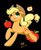 Size: 3070x3743 | Tagged: safe, artist:ogre, imported from derpibooru, applejack, apple, black background, female, food, pixiv, simple background, solo