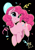 Size: 2598x3743 | Tagged: safe, artist:ogre, imported from derpibooru, pinkie pie, balloon, black background, confetti, female, pixiv, simple background, solo