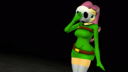 Size: 1920x1080 | Tagged: safe, artist:asmodeusthesexlord, imported from derpibooru, fluttershy, shy guy, equestria girls, 3d, breasts, busty fluttershy, female, fluttershy guy, gmod, nintendo, shy gal, solo, super mario bros.