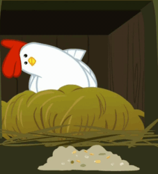 Size: 454x500 | Tagged: safe, imported from derpibooru, screencap, chicken, applejack's "day" off, animated, loop, metronome