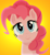 Size: 3700x4000 | Tagged: safe, artist:buttercupsaiyan, imported from derpibooru, pinkie pie, bust, cute, diapinkes, female, high res, lidded eyes, looking at you, portrait, simple background, smiling, solo, yellow background