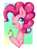 Size: 1006x1351 | Tagged: safe, artist:prairiedennis, imported from derpibooru, pinkie pie, cupcake, cute, female, food, solo, tongue out, wink