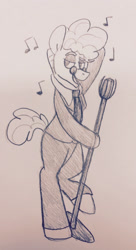 Size: 1046x1920 | Tagged: safe, artist:musicinthetreetops, imported from derpibooru, svengallop, pony, bipedal, crooning, male, microphone, singing, solo