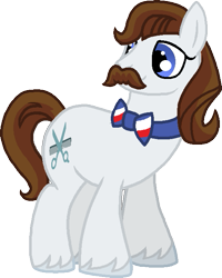 Size: 545x680 | Tagged: safe, artist:starryoak, imported from derpibooru, barber groomsby, earth pony, pony, bowtie, male, moustache, simple background, solo, stallion, transparent background