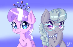 Size: 1964x1271 | Tagged: safe, artist:kawaiipony2, imported from derpibooru, diamond tiara, silver spoon, earth pony, pony, adorabullies, cute, diamondbetes, glasses, silverbetes