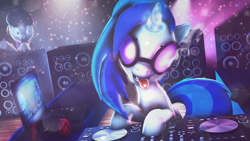 Size: 1920x1080 | Tagged: safe, artist:star-lightstarbright, imported from derpibooru, dj pon-3, octavia melody, vinyl scratch, 3d, drugs, tongue out