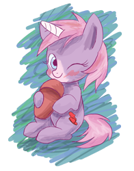 Size: 2323x2969 | Tagged: safe, artist:owlvortex, imported from derpibooru, pony, 30 minute art challenge, solo, stompy slippers, unusual unicorn, wink