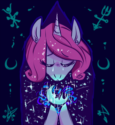 Size: 888x970 | Tagged: safe, artist:burrburro, imported from derpibooru, princess luna, alicorn, pony, cloak, clothes, crying, female, occult, solo