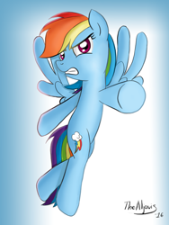 Size: 3000x4000 | Tagged: safe, artist:thealjavis, imported from derpibooru, rainbow dash, absurd resolution, crossed hooves, female, floating, signature, solo