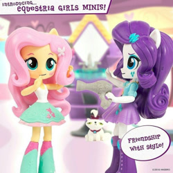 Size: 500x500 | Tagged: safe, imported from derpibooru, fluttershy, opalescence, rarity, equestria girls, clothes, doll, equestria girls minis, hair dryer, irl, photo, tanktop, toy