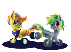 Size: 6737x4935 | Tagged: safe, artist:owlvortex, imported from derpibooru, oc, oc only, oc:pylon, oc:wheely bopper, original species, pony, wheelpone, absurd resolution, simple background, tongue out, transparent background