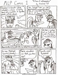 Size: 788x1013 | Tagged: safe, artist:horselover fat, imported from derpibooru, rainbow dash, twilight sparkle, comic:mlp comic, black and white, comic, david, grayscale, michelangelo, monochrome, schizophrenia