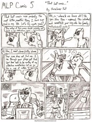 Size: 1024x1354 | Tagged: safe, artist:horselover fat, imported from derpibooru, pinkie pie, twilight sparkle, comic:mlp comic, black and white, comic, grayscale, monochrome, schizophrenia