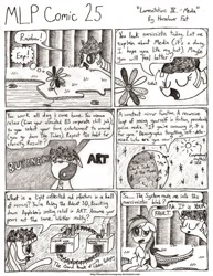 Size: 1024x1323 | Tagged: safe, artist:horselover fat, imported from derpibooru, rainbow dash, twilight sparkle, comic:mlp comic, black and white, comic, grayscale, monochrome, schizophrenia