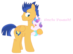 Size: 8893x6613 | Tagged: safe, artist:taijitu, imported from derpibooru, flash sentry, princess flurry heart, pony, absurd resolution, backwards cutie mark, cute, diasentres, equestria's best uncle, flurrybetes, holding a pony, papa flash, uncle and niece, uncle flash