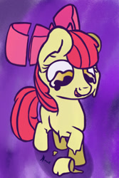 Size: 1280x1916 | Tagged: safe, artist:nwwe, imported from derpibooru, apple bloom, context is for the weak, female, melting, open mouth, solo, wat