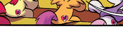 Size: 662x156 | Tagged: safe, artist:jay fosgitt, idw, imported from derpibooru, apple bloom, scootaloo, sweetie belle, spoiler:comic, comic drama, cutie mark, cutie mark crusaders, fosgitt drama, idw drama, the cmc's cutie marks