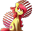 Size: 1024x916 | Tagged: safe, artist:myralilth, artist:snowolive, imported from derpibooru, apple bloom, backwards cutie mark, collaboration, cutie mark, female, solo, the cmc's cutie marks