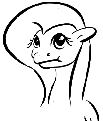 Size: 212x249 | Tagged: safe, artist:tempusfidgets, imported from derpibooru, fluttershy, pegasus, pony, :i, female, frown, monochrome, solo