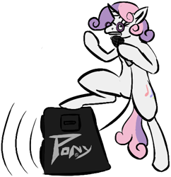 Size: 463x479 | Tagged: safe, artist:tempusfidgets, imported from derpibooru, sweetie belle, alternate universe, cutie mark, peavey, singing, so sweetie belle, solo