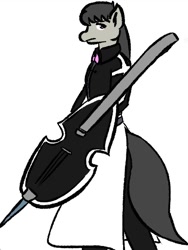 Size: 507x676 | Tagged: safe, artist:tempusfidgets, imported from derpibooru, octavia melody, anthro, cello, female, fighting game, gamaliel, instrument weapon, melty blood, musical instrument, riesbyfe stridberg, solo