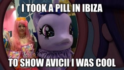 Size: 799x450 | Tagged: safe, imported from derpibooru, twilight sparkle, human, equestria girls, i took a pill in ibiza, image macro, irl, irl human, meme, mike posner, mirror, photo, song reference, twidayo, twoiloight spahkle