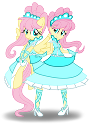 Size: 1700x2300 | Tagged: safe, artist:geraritydevillefort, imported from derpibooru, fluttershy, pony, the count of monte rainbow, equestria girls, clothes, dress, french haute couture, human ponidox, modelshy, shycedes, the count of monte cristo