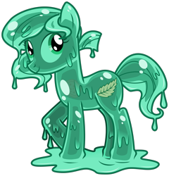 Size: 3065x3199 | Tagged: safe, artist:catzrul2, artist:morningstorm, imported from derpibooru, oc, oc only, oc:wintergreen, goo, goo pony, original species, simple background, slime, solo, transparent background, vector