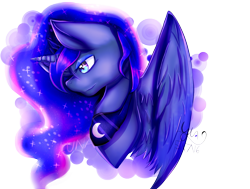 Size: 1591x1200 | Tagged: safe, artist:yunanoh, imported from derpibooru, princess luna, bust, female, portrait, solo