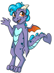 Size: 500x669 | Tagged: safe, artist:scynthias, imported from derpibooru, oc, oc only, oc:princess pepper, dragon, female, offspring, parent:princess ember, parent:spike, parents:emberspike, simple background, solo, transparent background, waving