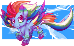 Size: 1024x636 | Tagged: safe, artist:dogi-crimson, imported from derpibooru, rainbow dash, chibi, female, rainbow power, rainbow power rainbow dash, solo