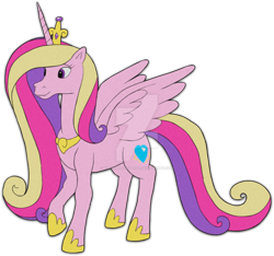 Size: 1024x957 | Tagged: safe, artist:colossalstinker, imported from derpibooru, princess cadance, female, g1, g4, g4 to g1, generation leap, simple background, solo, transparent background, watermark