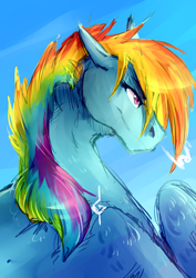 Size: 3508x4961 | Tagged: safe, artist:thelionmedal, imported from derpibooru, rainbow dash, absurd resolution, bust, female, solo