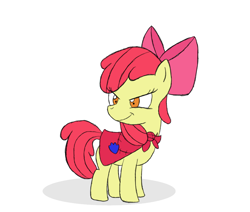 Size: 950x807 | Tagged: dead source, safe, artist:pentrig, imported from derpibooru, apple bloom, earth pony, pony, cape, clothes, cmc cape, colored sketch, female, simple background, sketch, solo, white background