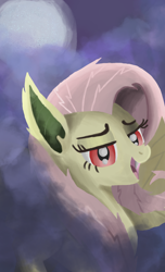 Size: 3048x5000 | Tagged: safe, artist:malwilegoface, imported from derpibooru, fluttershy, bat pony, pony, absurd resolution, female, flutterbat, moon, race swap, solo