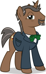 Size: 2200x3500 | Tagged: safe, artist:cloudpone, imported from derpibooru, oc, oc:professor lancie, pony, .svg available, bowtie, clothes, coat, john de lancie, ponified, professor lancie, simple background, smiling, solo, transparent background, vector